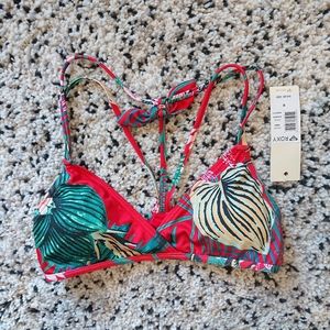 NWT Roxy Cuba Gang Athletic Tri Bikini Top M